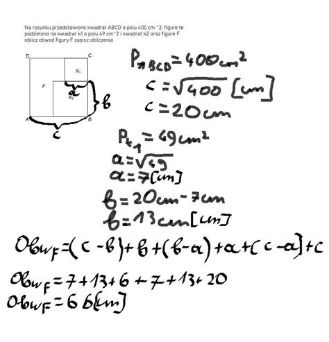 Na Rysunku Przedstawiono Kwadrat ABCD O Polu 400 Cm 2 Figure Te