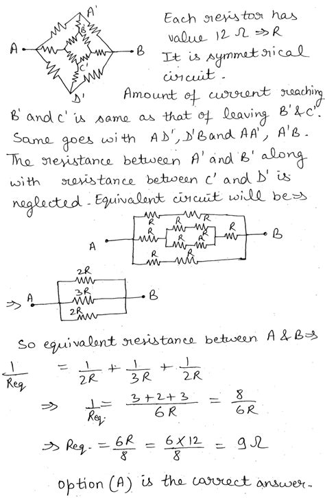 The Figure Shows A Network Of Resistor Each Having Value 12Ω Find The