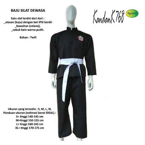 Jual Baju Seragam Silat Baju Silat Logo Ipsi Baju Pencak Silat Ukuran