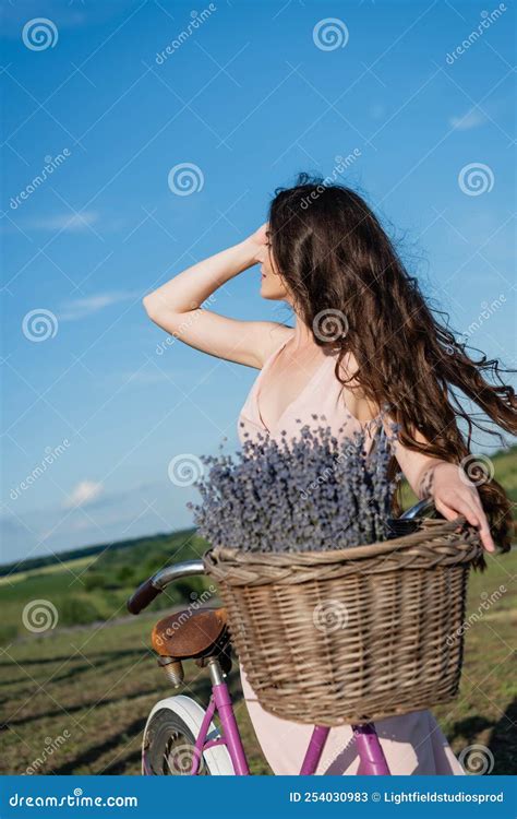 Brunette Woman With Long Hair And Stock Image Image Of Summer Women 254030983