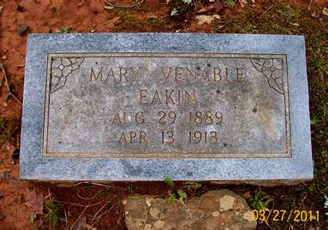 Mary Venable Eakin Find A Grave Memorial