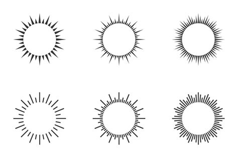 sunburst set sunburst icon collection vector illustration