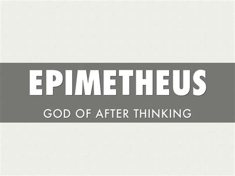 Epimetheus By Henry Stanley