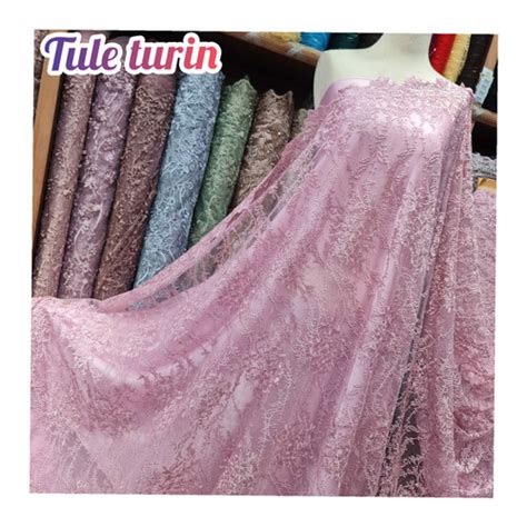 Jual Bahan Kebaya Bordir Tile Payet Kain Brokat Bahan Tule Payet Kain