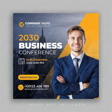 Premium PSD | Conference social media post marketing business social