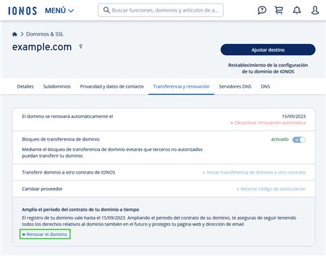 Renovar El Dominio Por Varios Años Ionos Ayuda