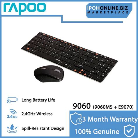 Rapoo 9060 Ultra Slim 2 4GHz Wireless Combo Keyboard Mouse Set