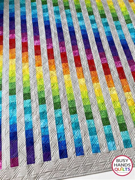 Easy Bargello Quilt Pattern Printed Rainbow Ombre Jelly Roll Pattern