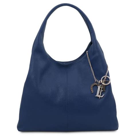 TL Keyluck Borsa A Spalla In Pelle Morbida Blu Scuro TL142264