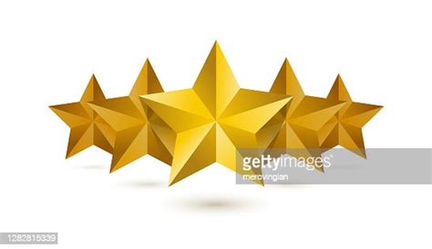 Five Golden Rating Star Vector Illustration On White Background High