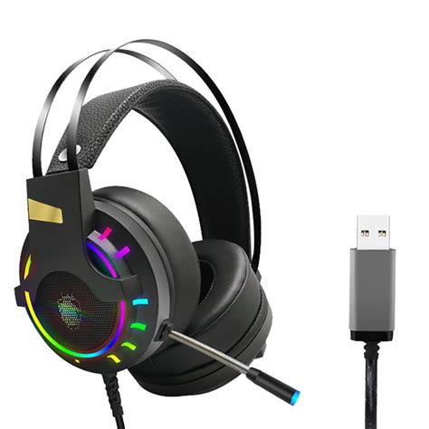 NGHnuifg Gaming Headset USB Over-Ear Stereo Gaming Headphone Microphone ...