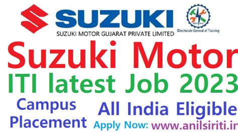 Suzuki Motor Recruitment 2023 ITI Latest Campus Placement 2023 Anil