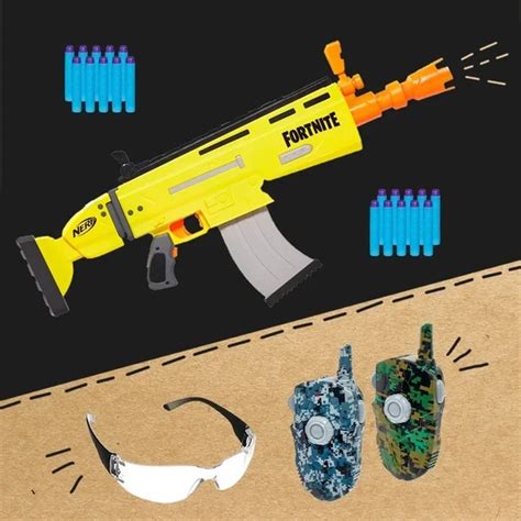 Бластер Нерф Фортнайт Скар ( Nerf Fortnite AR l) + Рации детские + Очки ...