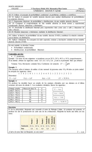 Materia Datos Y Azar 3ºC PDF