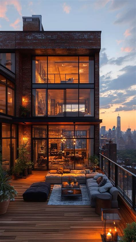 luxury industrial penthouse  stunning city views dream house