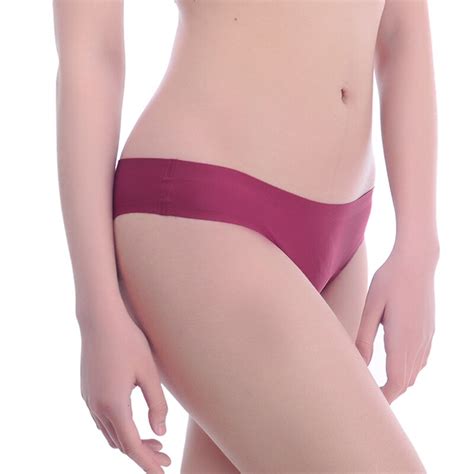 Innsly Seamless Women Panties Summer Sexy Ice Silk Bikini Briefs Cotton