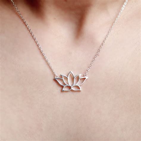 925 Sterling Silver Lotus Flower Necklace Spiritual Jewellery Etsy