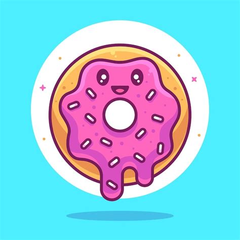 Ilustraci N De Donut Lindo Ilustraci N De Icono De Vector De Logotipo