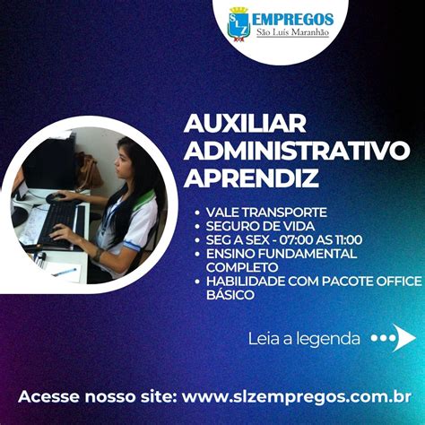 Auxiliar Administrativo Aprendiz Slz Empregos