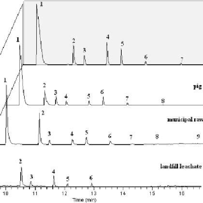 Gc Ms Sim Chromatograms Of Extracts Of Real Samples Designations