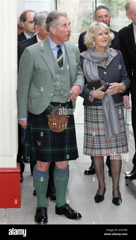 Prince Charles And His Wife Camilla Wearing Scottish Highland Dress