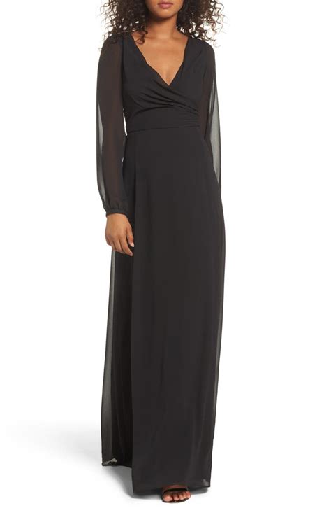 Watters Donna Luxe Chiffon Surplice A Line Gown Nordstrom