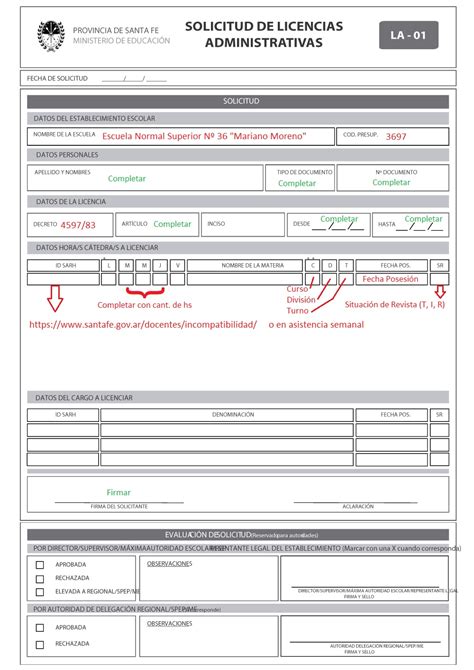 Licencia Medica Docente Santa Fe Formulario Lm Actualizado Septiembre