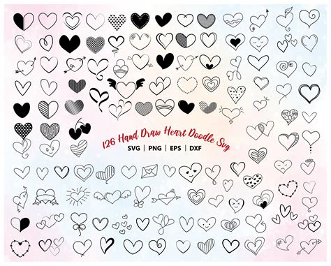 Herz Svg Bundle Herzen Svg Liebe Svg Handgezeichnete Herzen