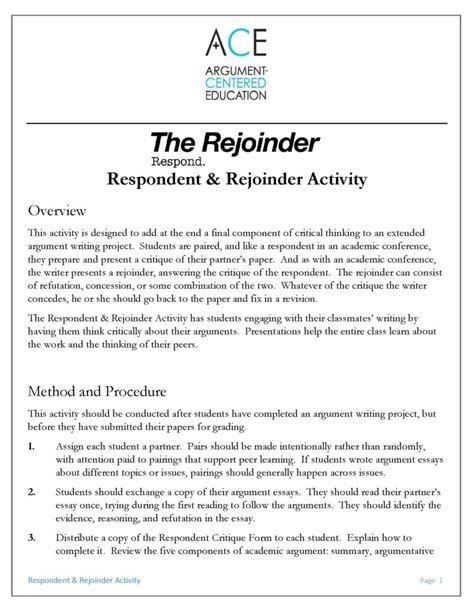 Respondent And Rejoinder Research Paper Presentations With A Critical