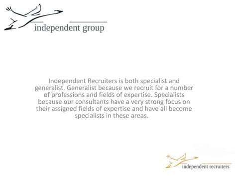 Independent Recruiters Groep Ppt