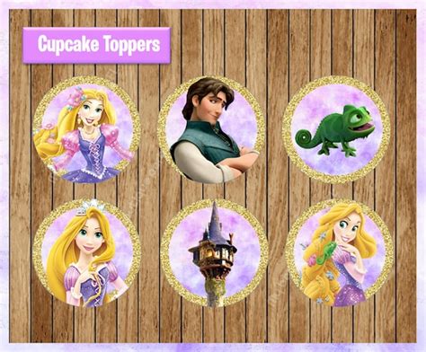 Princess Rapunzel Toppers Instant Download Printable Disney Etsy