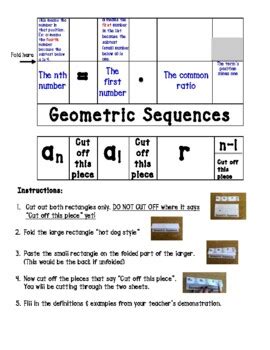 Geometric Sequences Foldable By Donna Hall Tpt