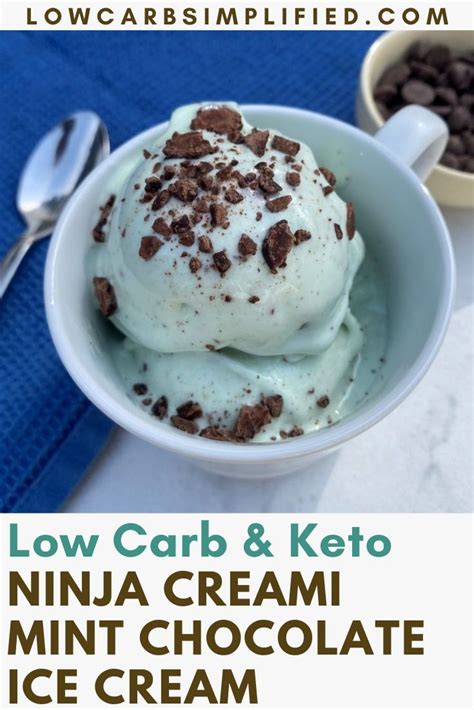 High Protein Keto Mint Chocolate Chip Ice Cream In The Ninja Creami