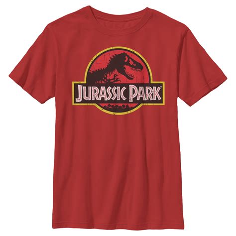 Jurassic Park Merchandise Boys T Rex Logo Graphic Tee Red Small