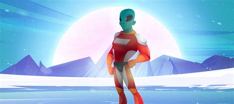 Martian Alien Character Wear Superhero Costume Stock Illustration ...