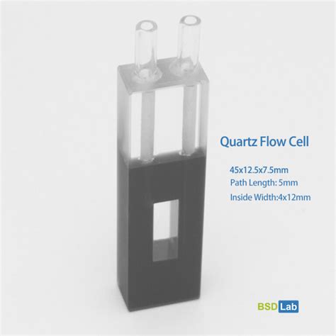 Quartz Flowthrough Cell 5mm Pathlength Inside 4x12mm UV 73 BSDLab Cells