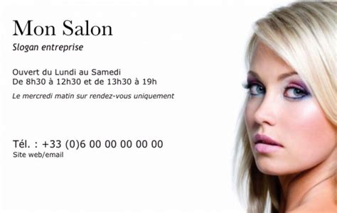 Modèle Carte de visite Coiffure à Personnaliser Professionnel Gratuit