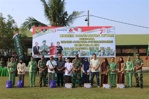 Peringati HUT RI Ke 78 Prajurit Dan PNS Korem 043 Gatam Gelar Bhakti