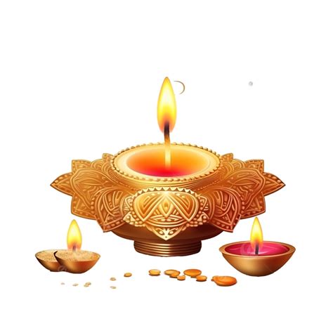 Banner Tradicional Feliz Diwali Con Diya Realista Png Diwali