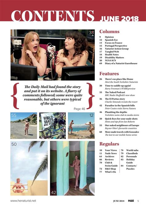 H E Naturist Magazine June 2018 Back Issue