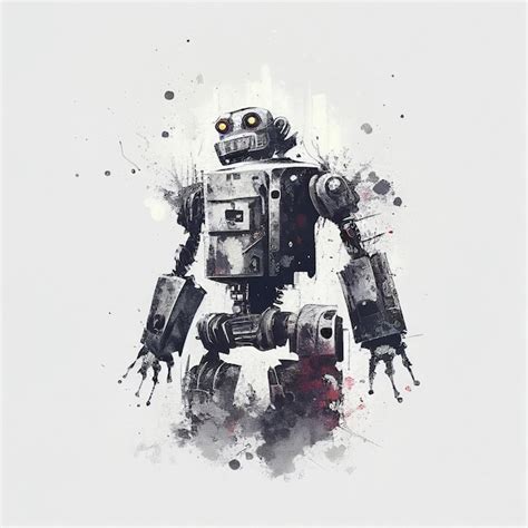 Premium Ai Image Robot Watercolor Drawing Generative Ai