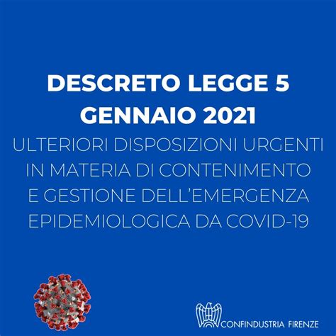 Decreto Legge 5 Gennaio 2021 Nuove Misure Contro Covid 19