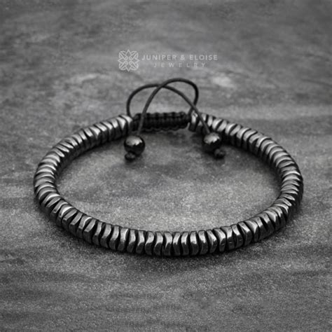 Mixed Hexagon Hematite Mens Bracelet 5990