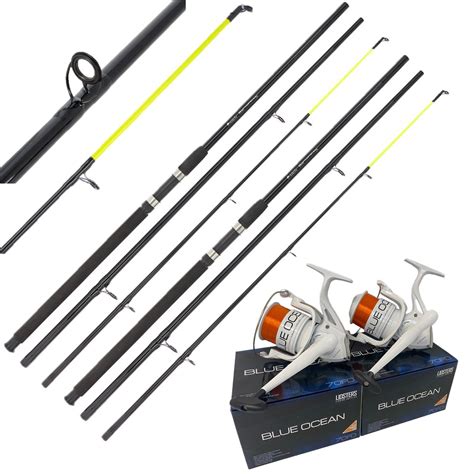 2 AP Beachcaster Sea Fishing Rod 12ft 3pc Lidster Blue Ocean 70 Reel