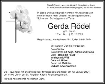 Traueranzeigen von Gerda Rödel franken gedenkt de