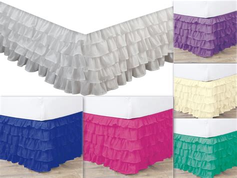 Empire Pleated Ruffle Bed Skirt Solid Dust Ruffle All Sizes 9 Colors