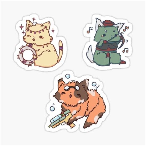 Ranged Dps Kitties Sticker For Sale By Miniplace Redbubble