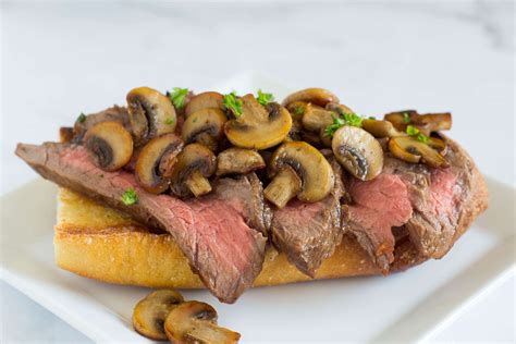 Open Face Steak Sandwich With Sauteed Mushrooms