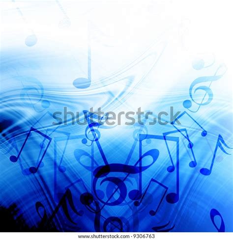 Blue Abstract Background Music Notes Stock Illustration