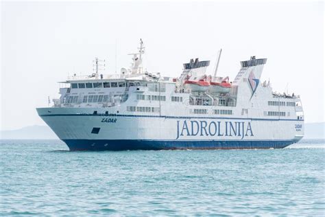 Jadrolinija Ferry Boat Approaching Split Harbor Croatia Editorial